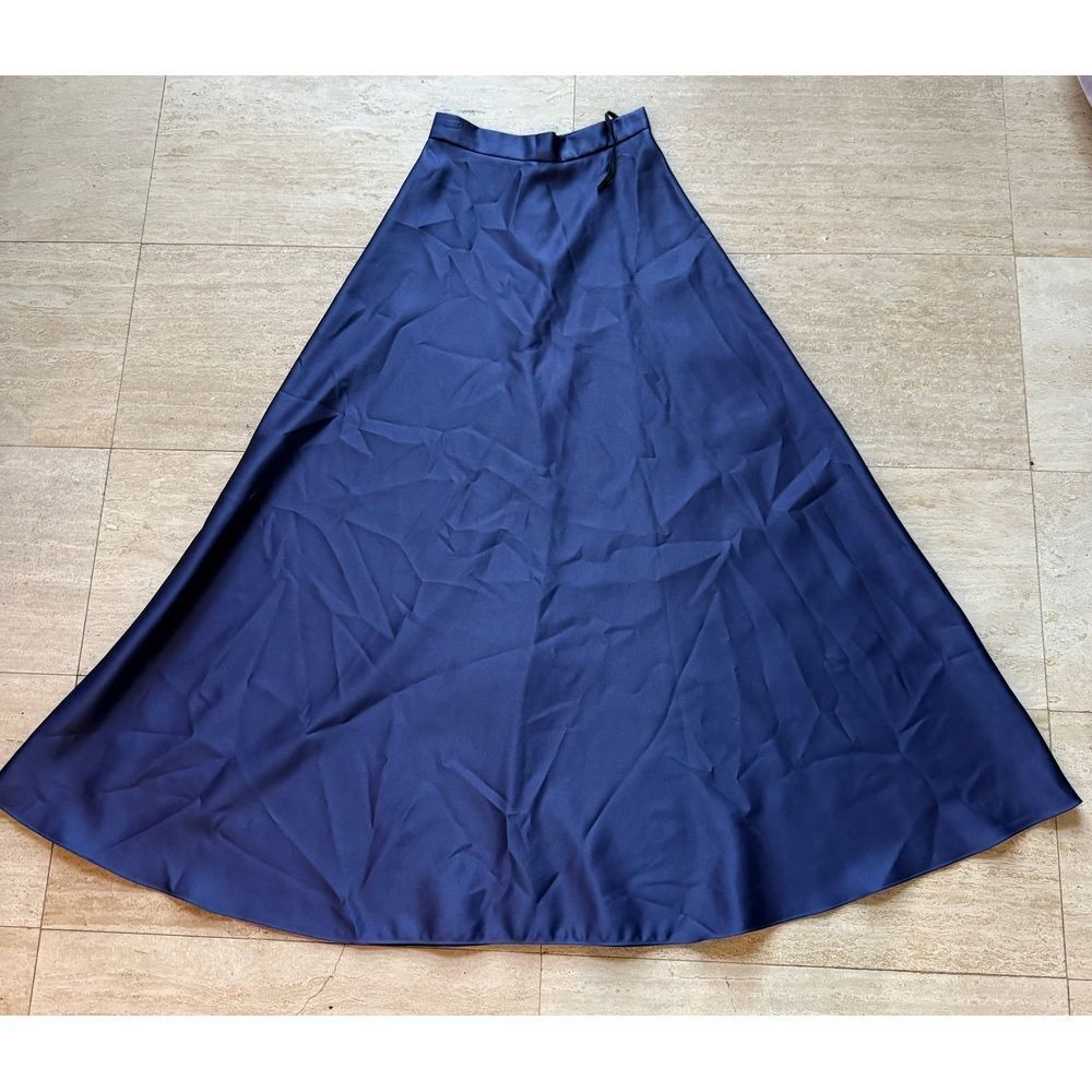 Vintage Navy Blue Formal Maxi Skirt A-Line Evening Party Formal Wear Size 6